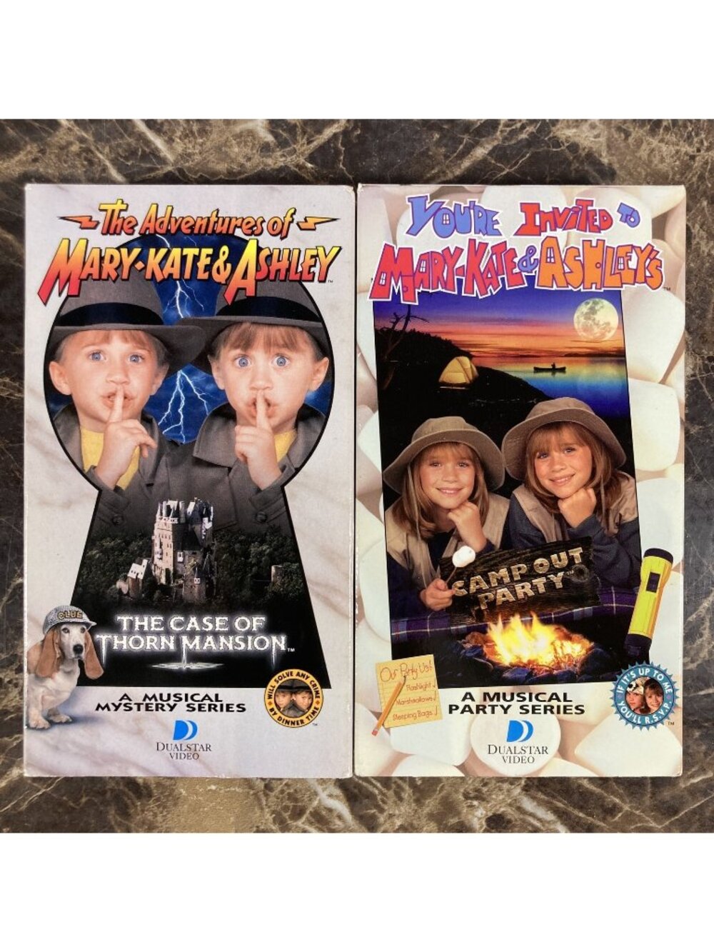 Mary-Kate & Ashley VHS Lot The Case of Thorn Mansion & Camp Out Party Olsen Twin